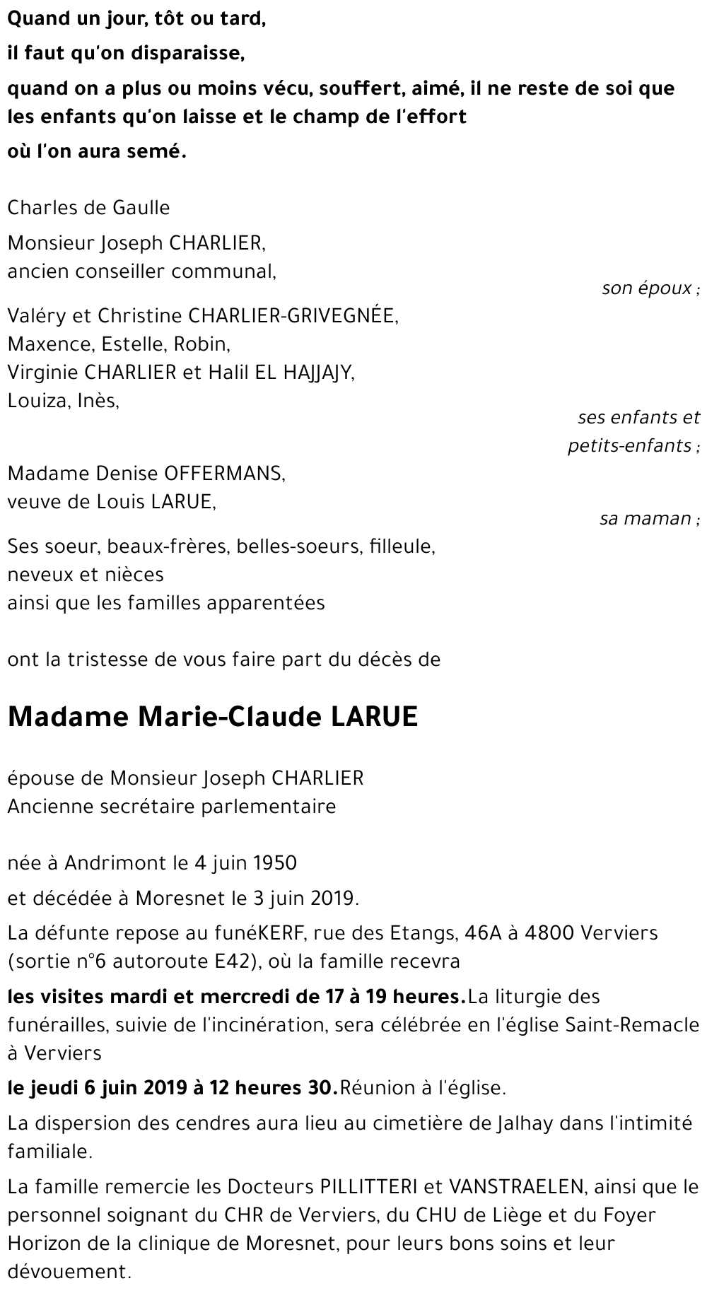 Marie-Claude LARUE