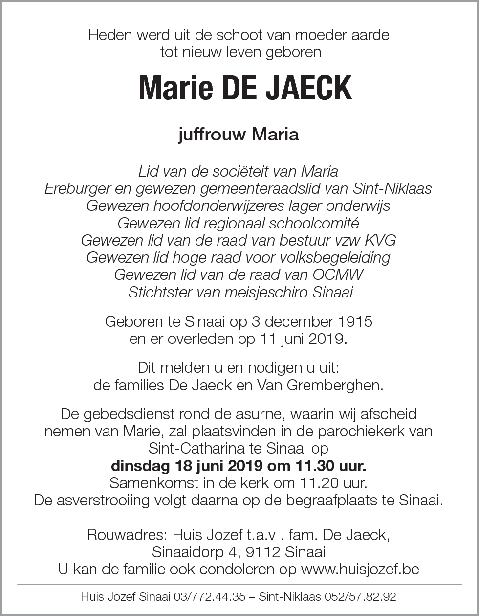 Marie De Jaeck