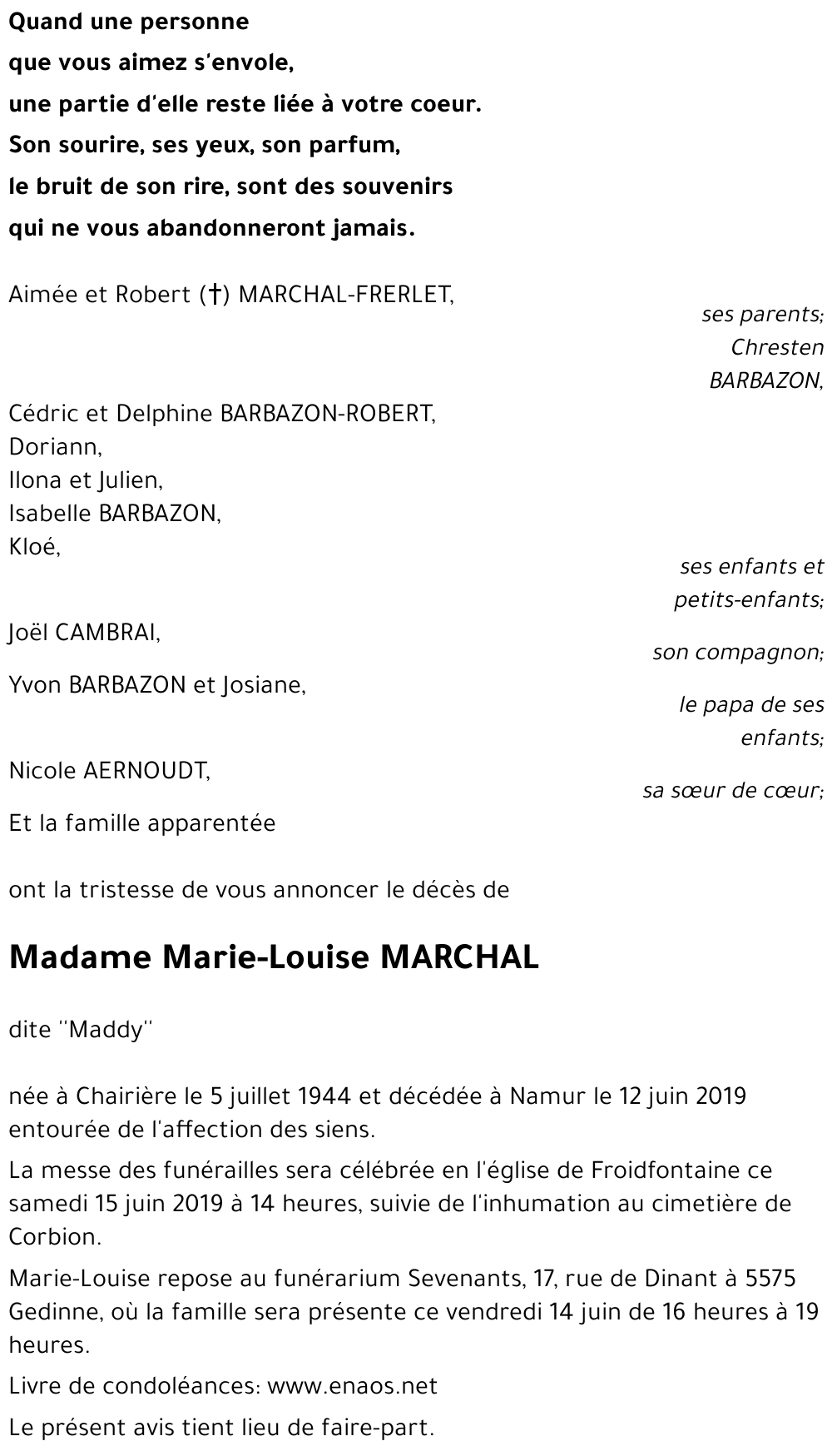 Marie-Louise MARCHAL