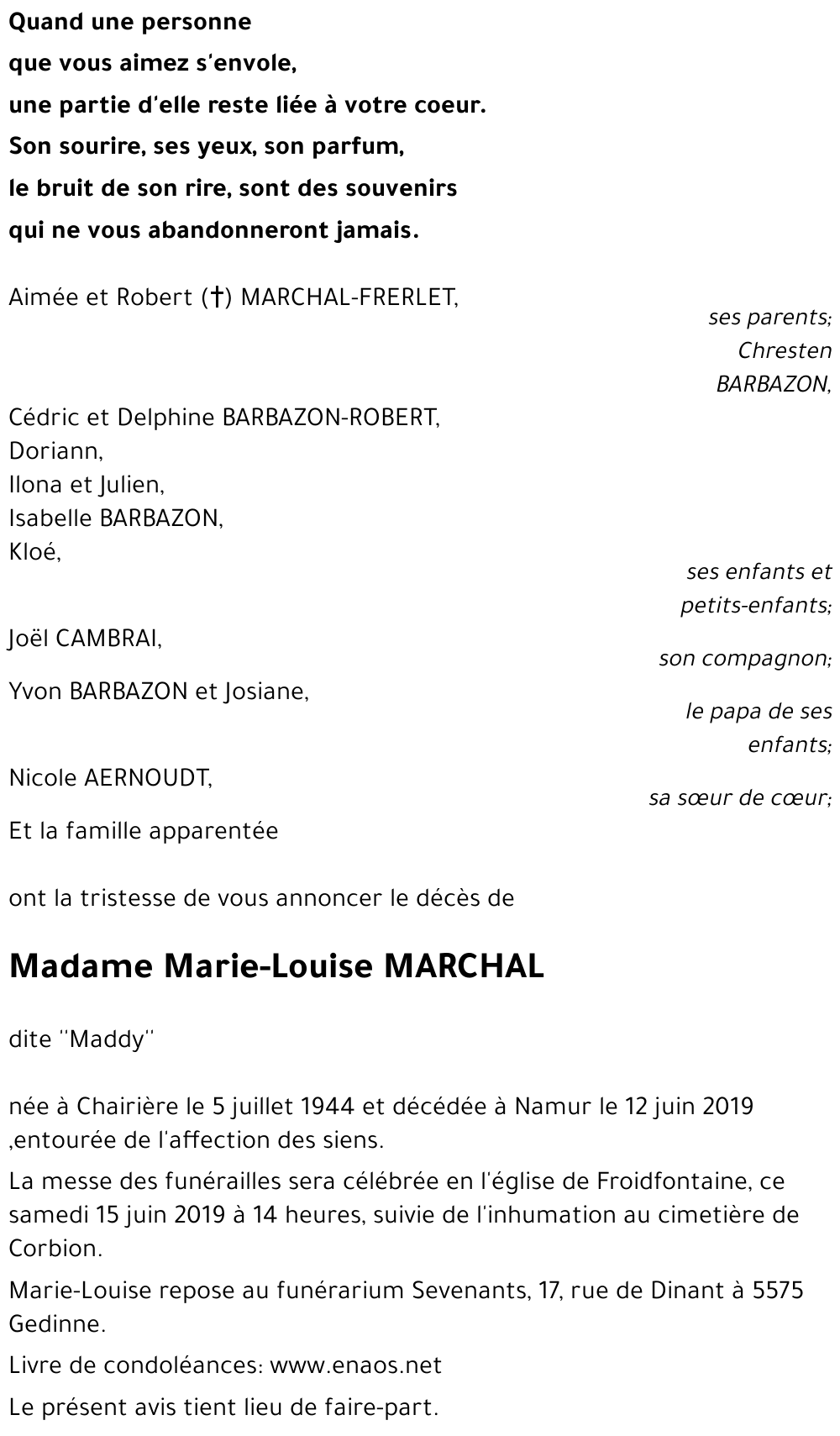 Marie-Louise MARCHAL