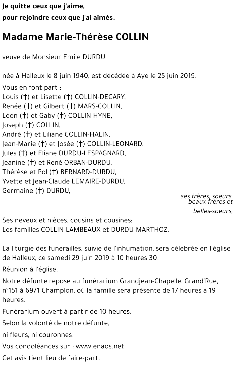 Marie-Thérèse COLLIN