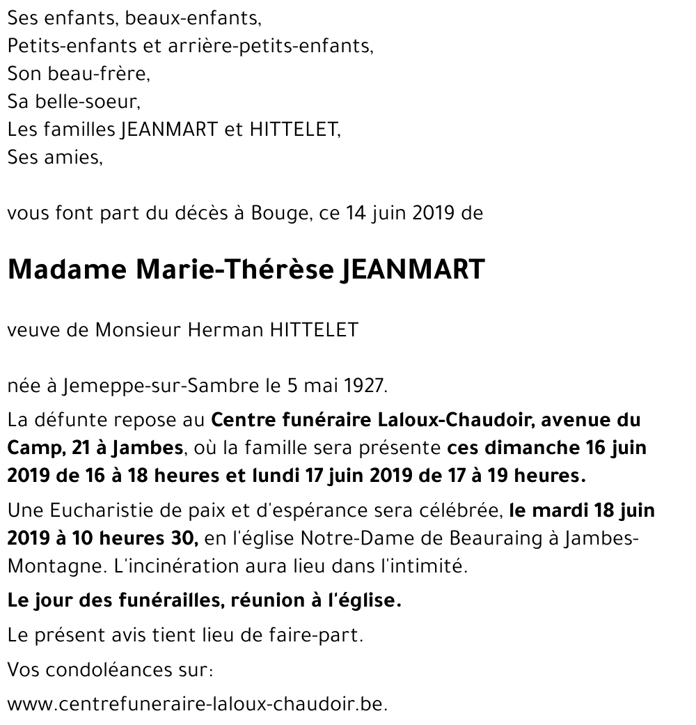 Marie-Thérèse JEANMART