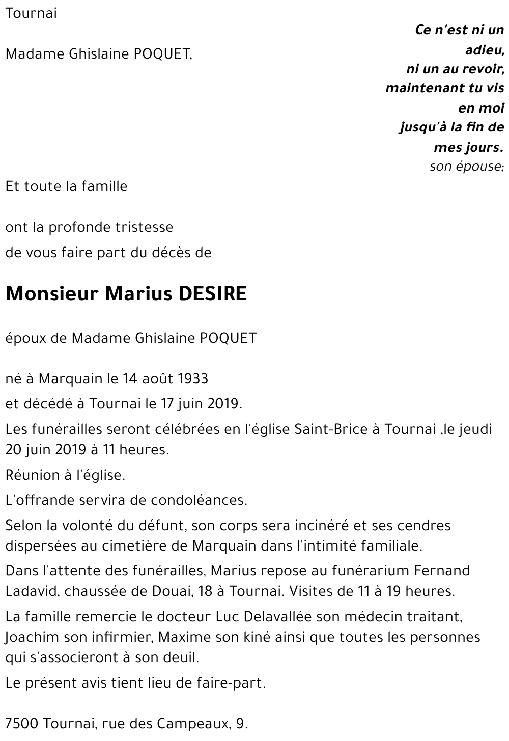 Marius DESIRE
