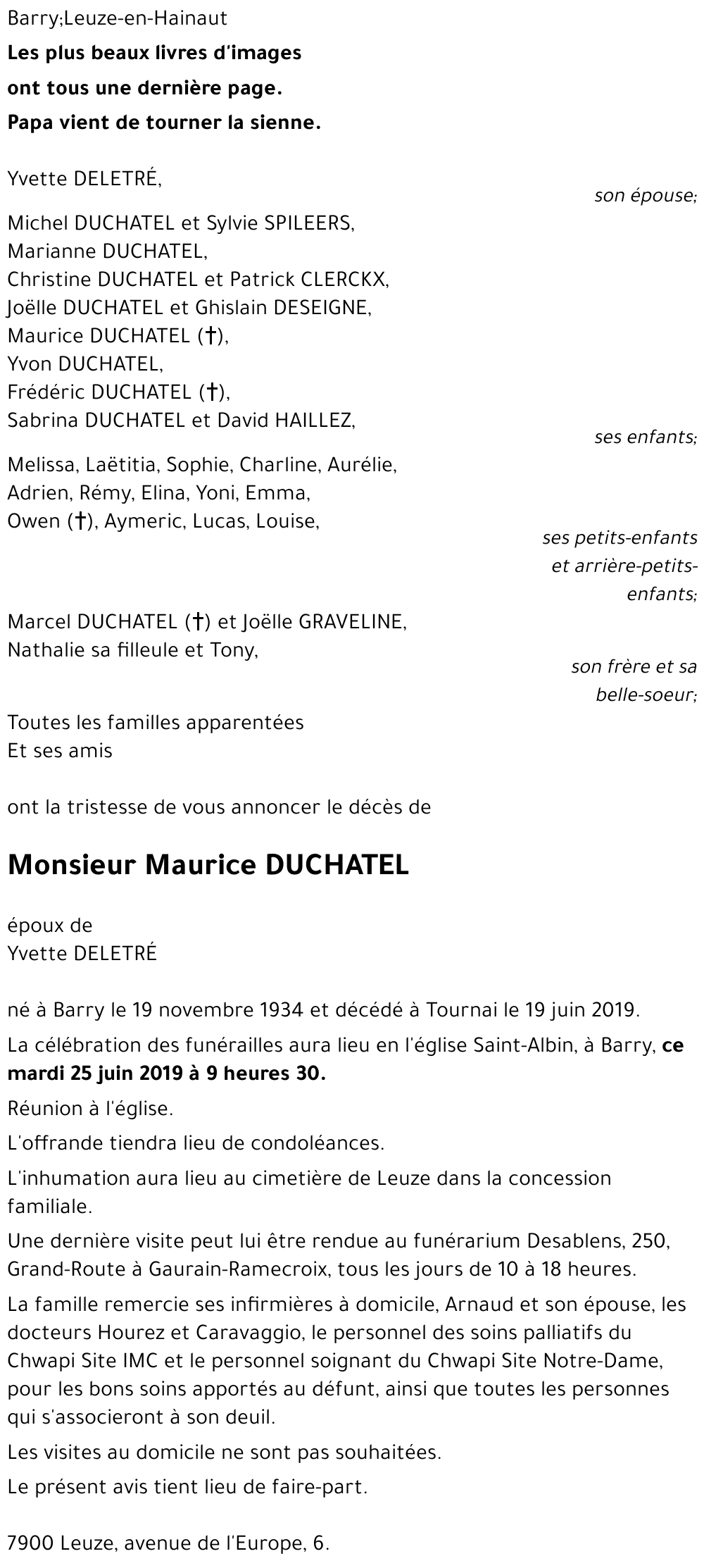 Maurice DUCHATEL