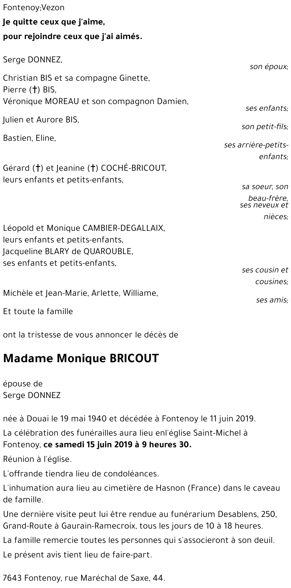 Monique BRICOUT