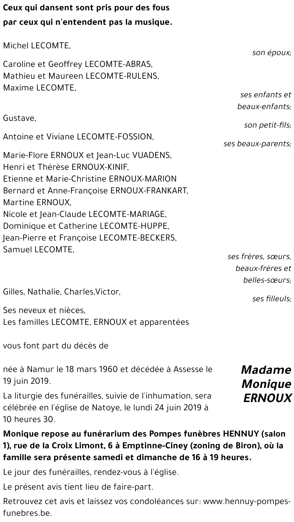 Monique ERNOUX