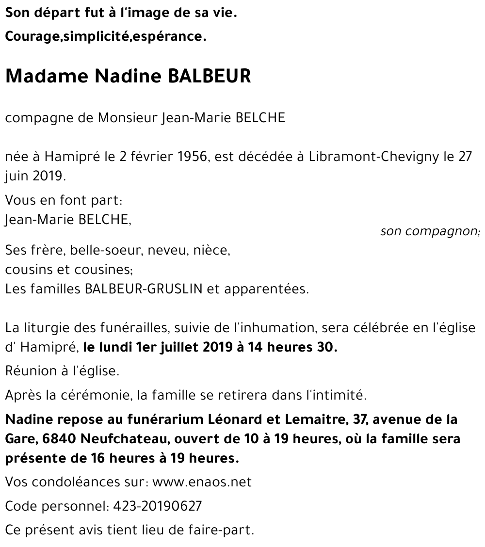 Nadine BALBEUR