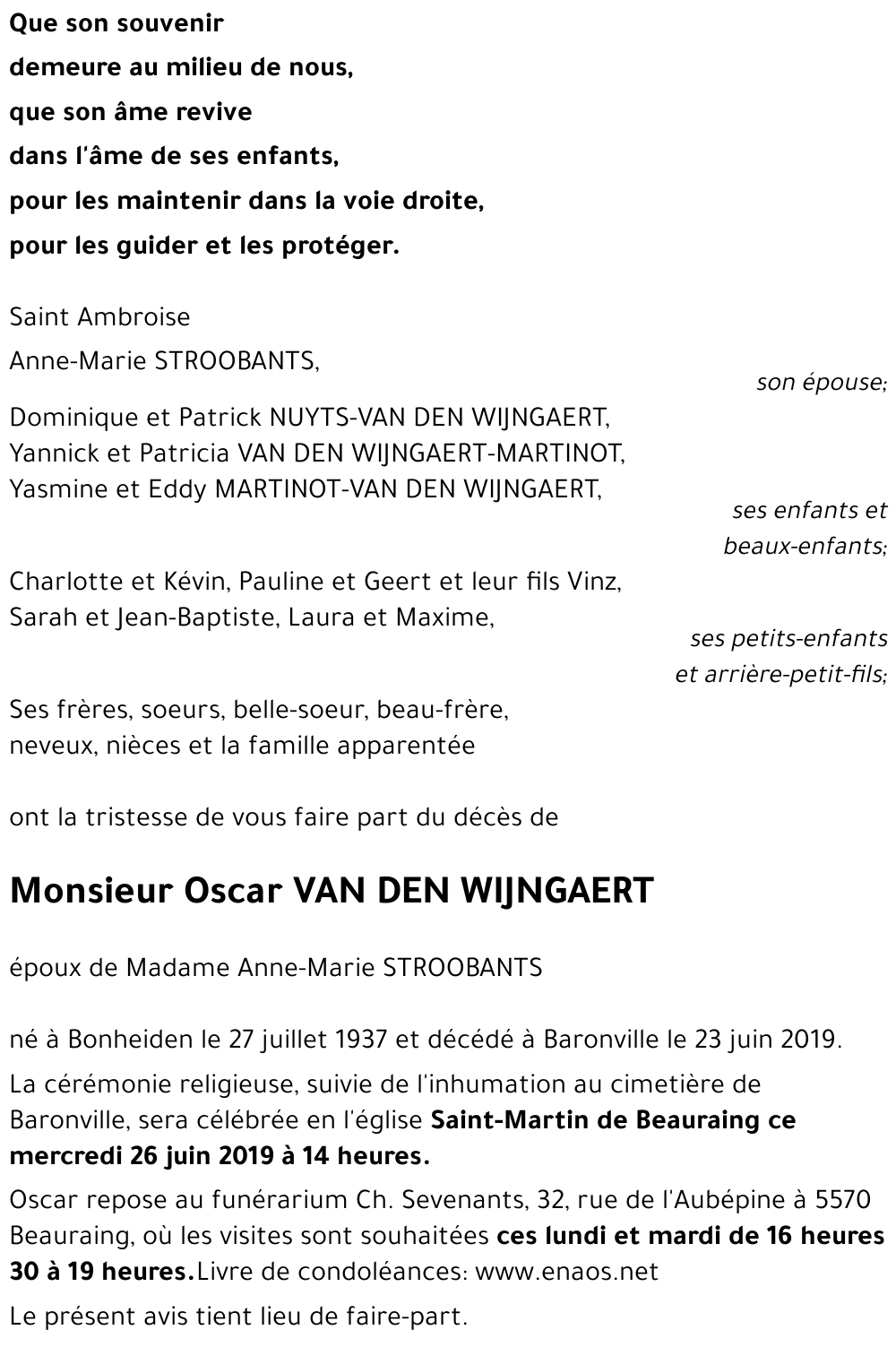 Oscar VAN DEN WIJNGAERT