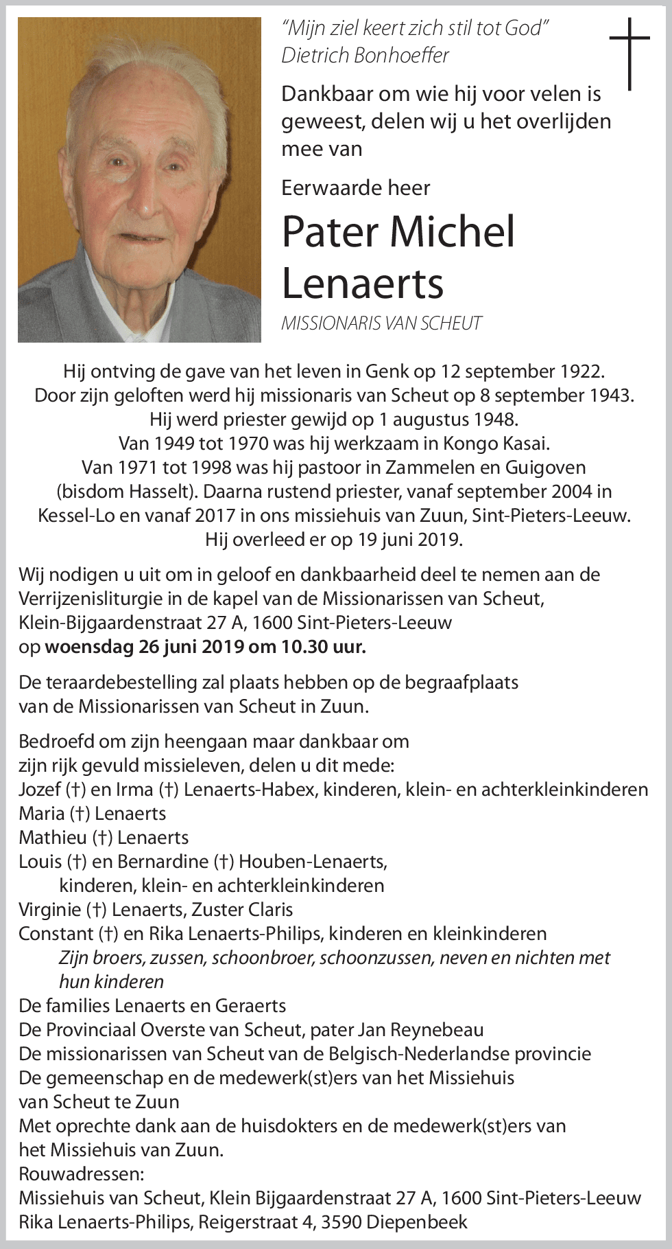 Pater Michel Lenaerts