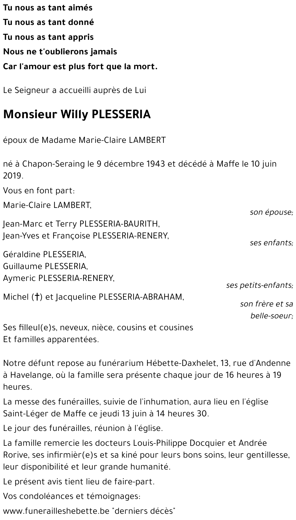 Willy PLESSERIA