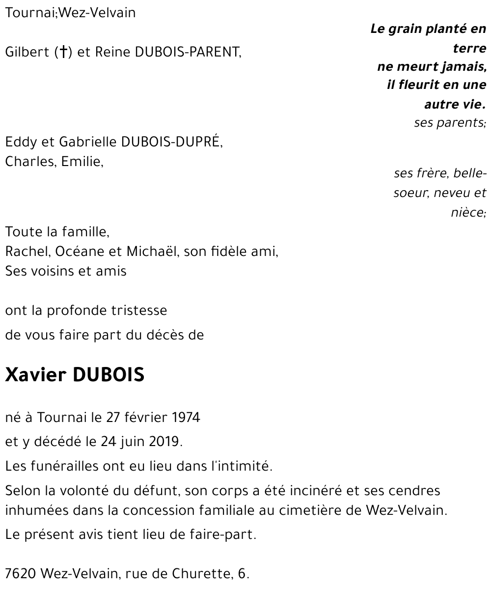 Xavier DUBOIS
