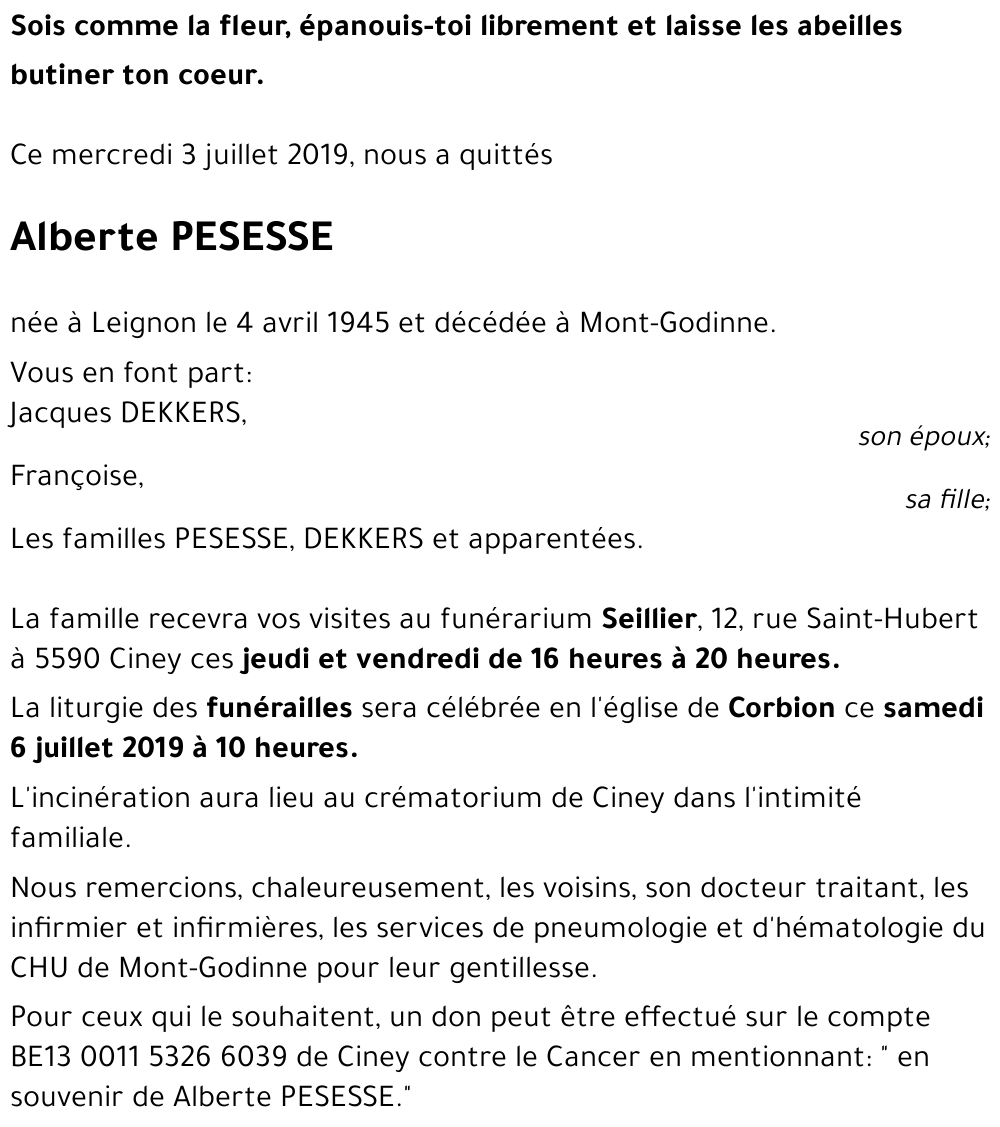 Alberte PESESSE