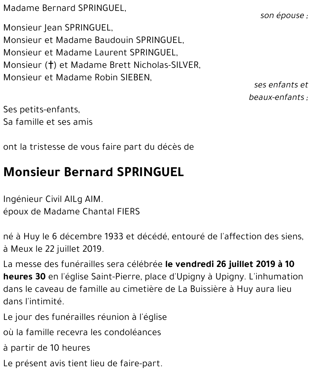 Bernard SPRINGUEL