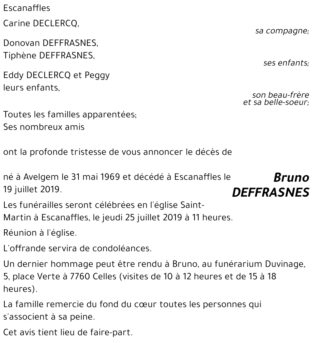 Bruno DEFFRASNES