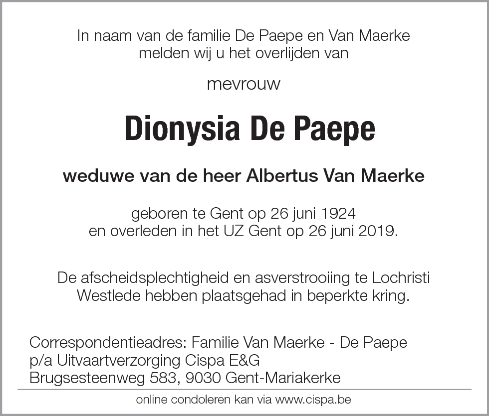 Dionysia De Paepe
