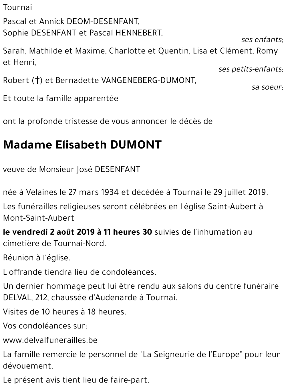 Elisabeth DUMONT
