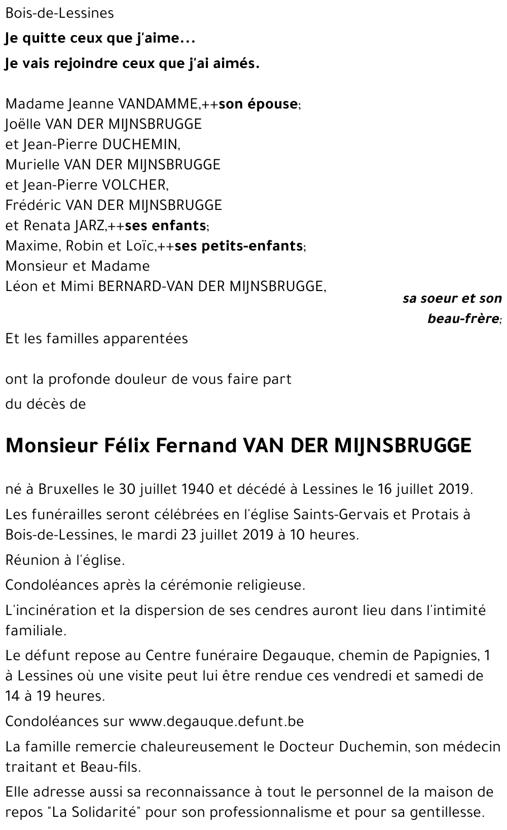 Félix Fernand Van der Mijnsbrugge