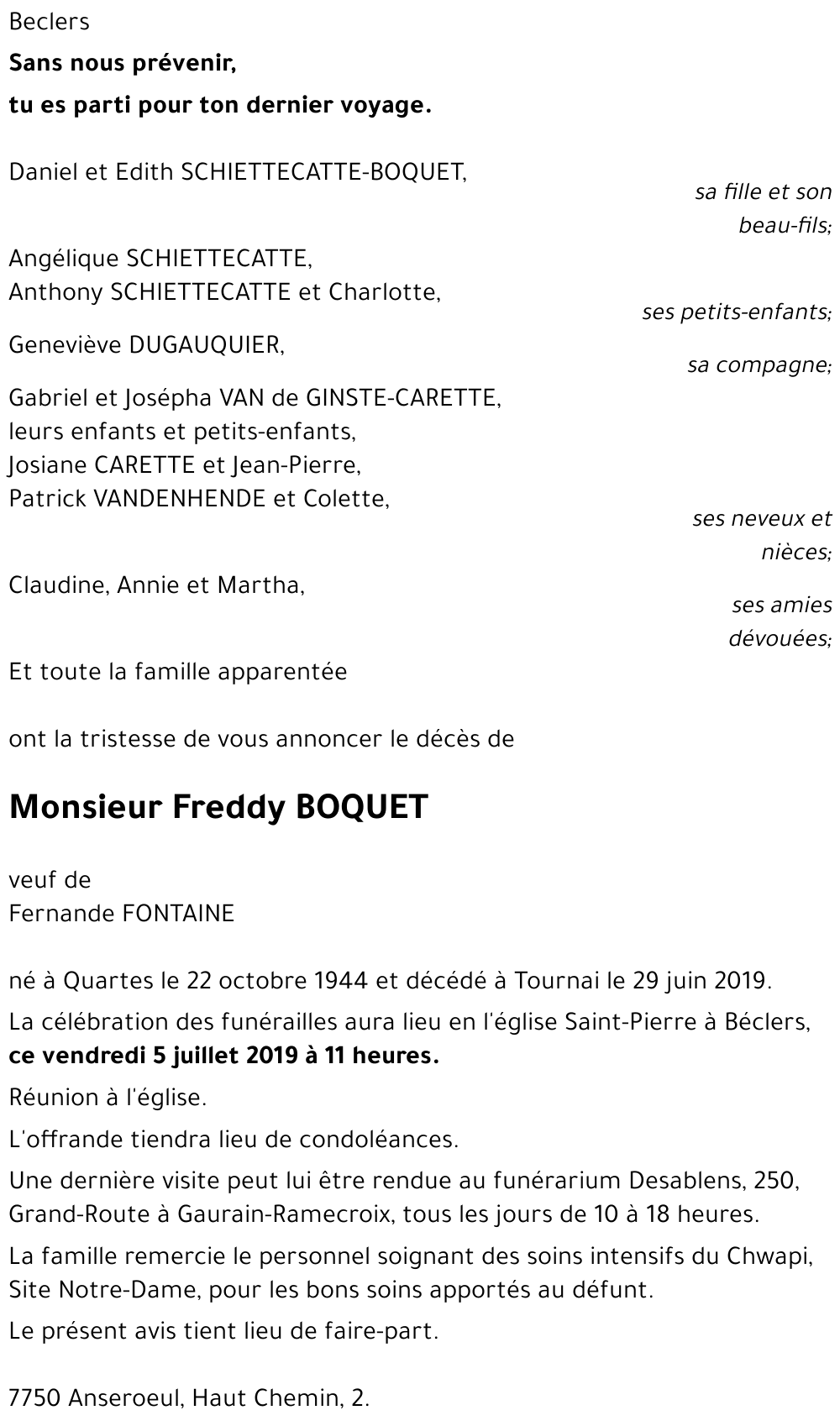Freddy BOQUET