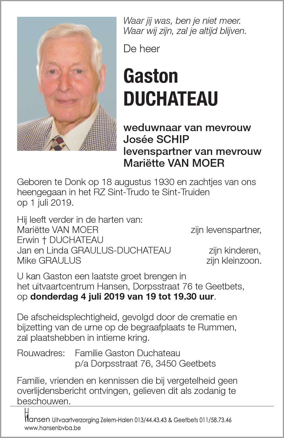 Gaston DUCHATEAU