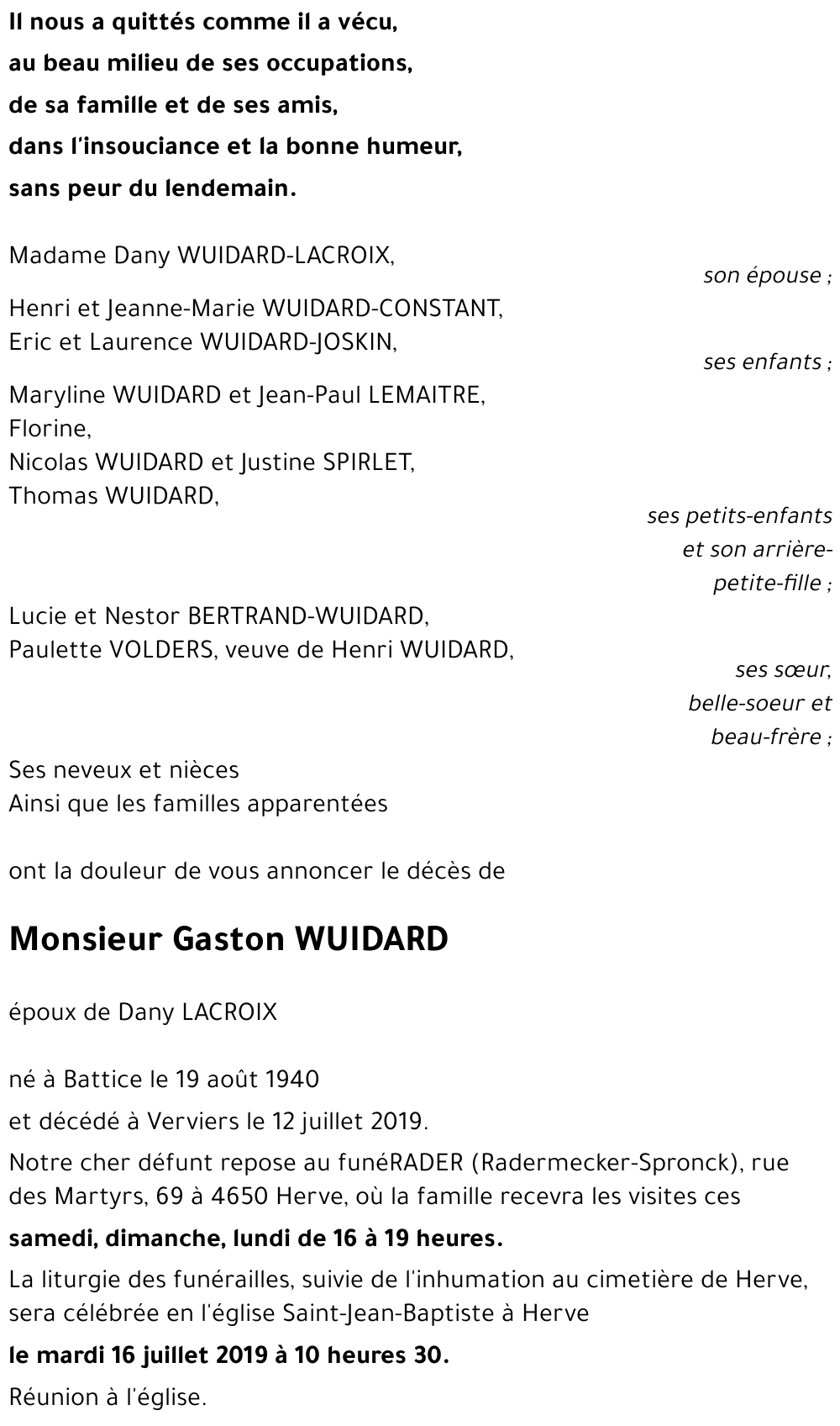 Gaston WUIDARD