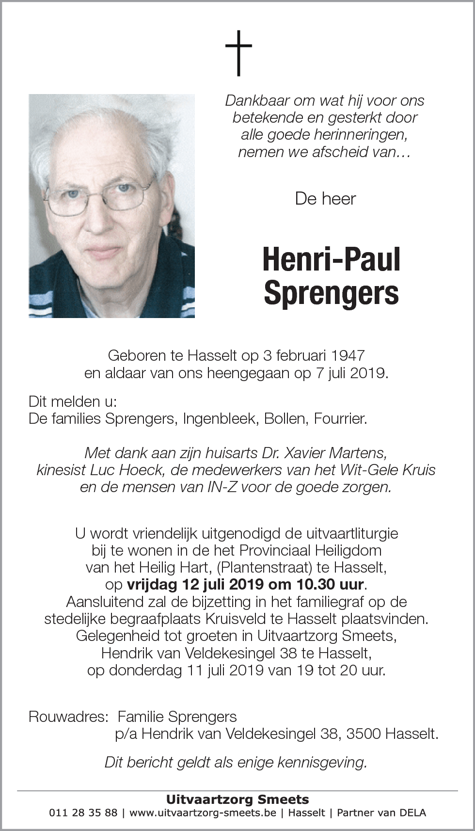 Henri Paul Sprengers