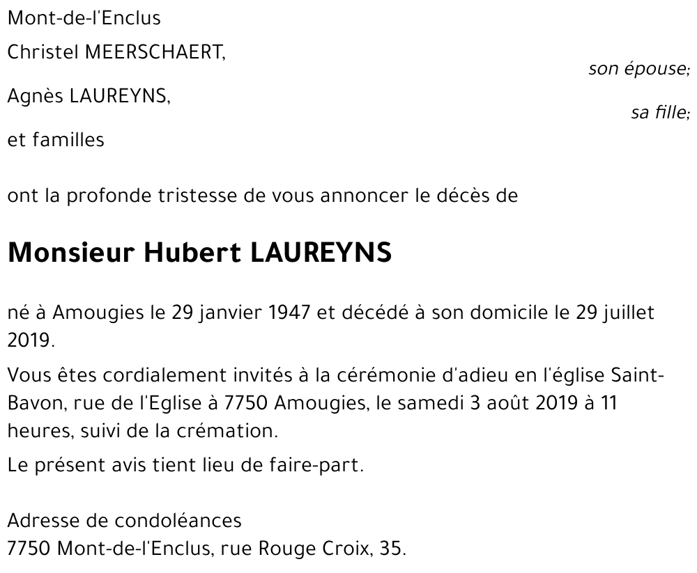 Hubert LAUREYNS