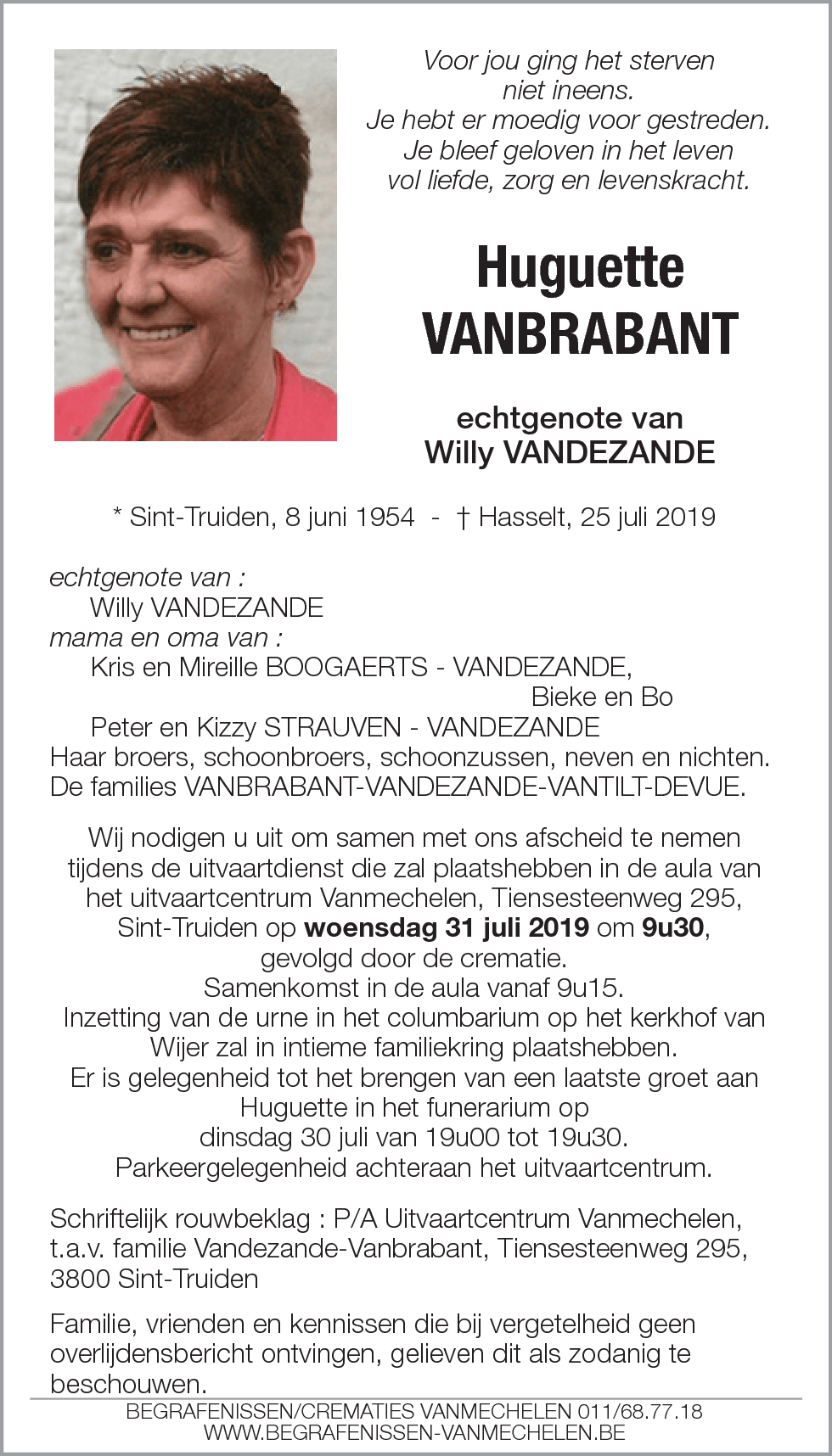 Huguette VANBRABANT