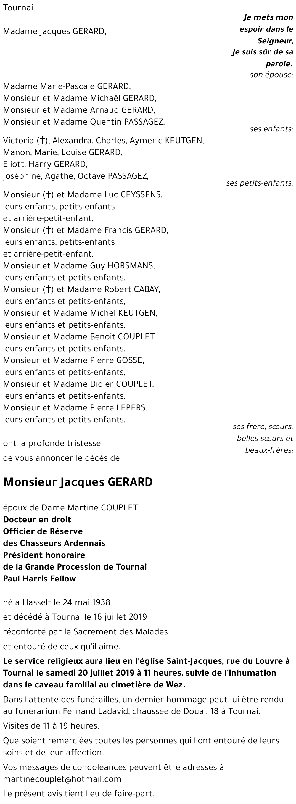 Jacques GERARD