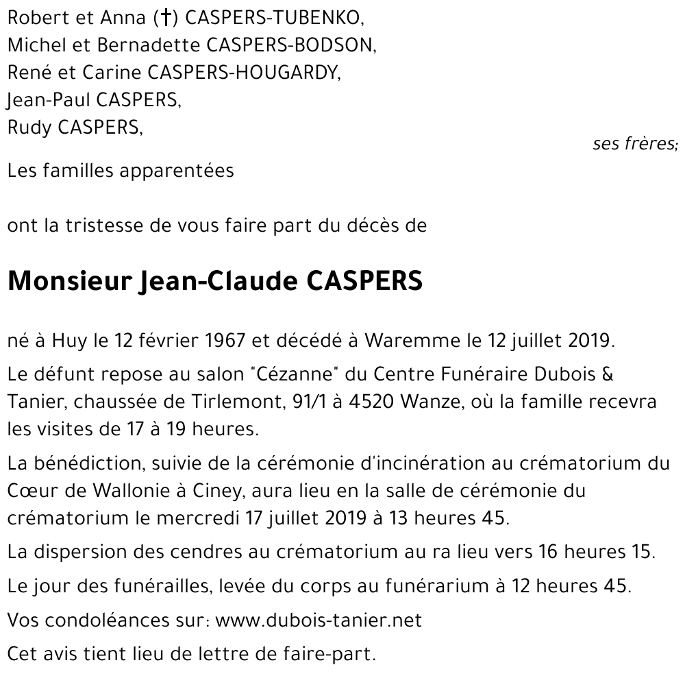 Jean-Claude CASPERS