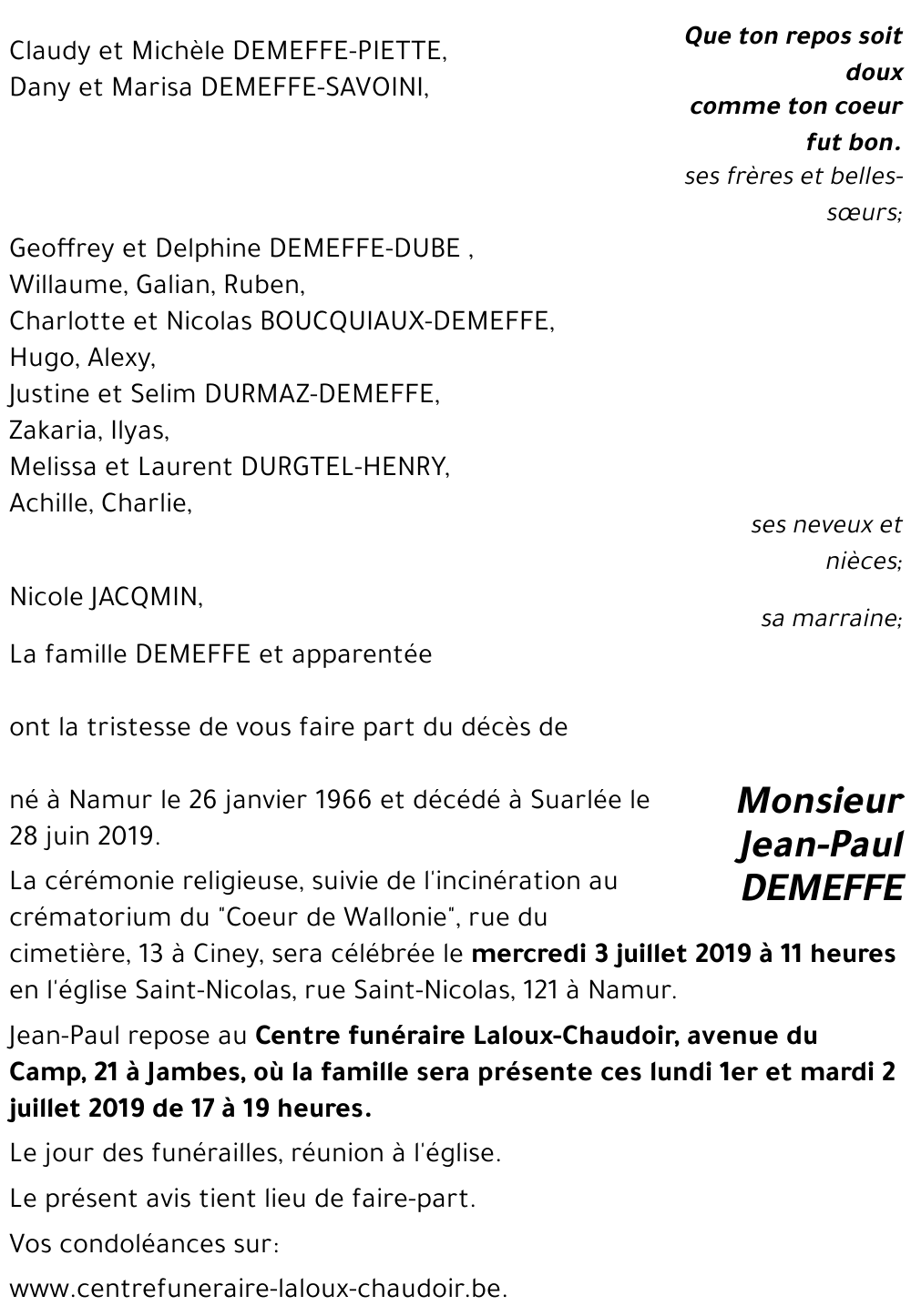 Jean-Paul DEMEFFE
