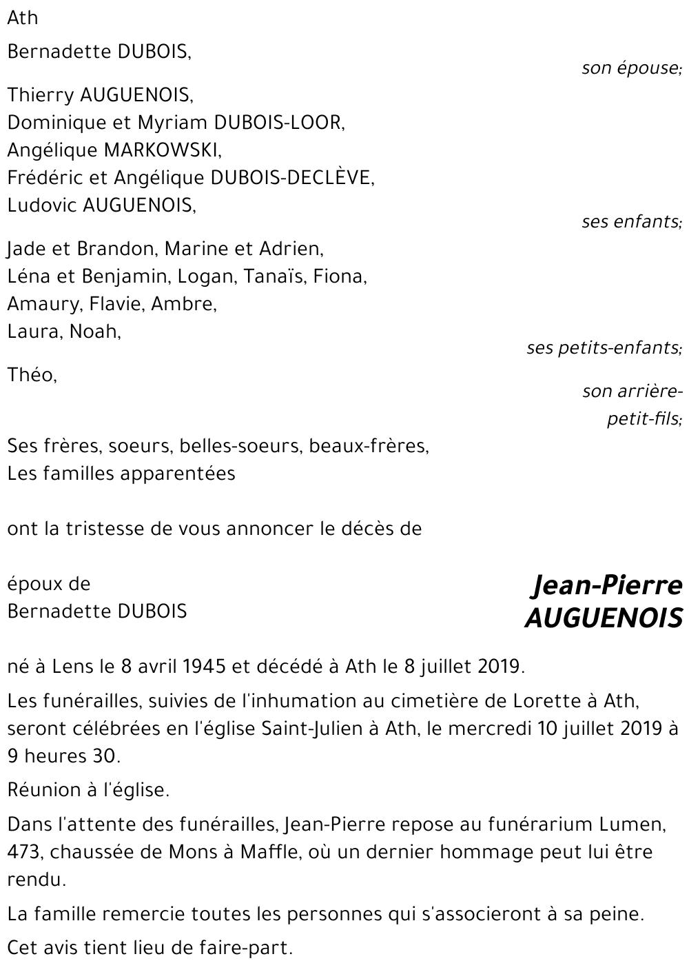 Jean-Pierre AUGUENOIS