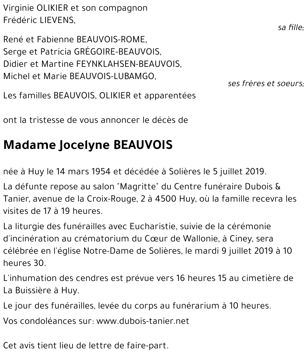 Jocelyne BEAUVOIS