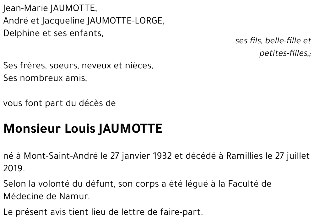 Louis JAUMOTTE