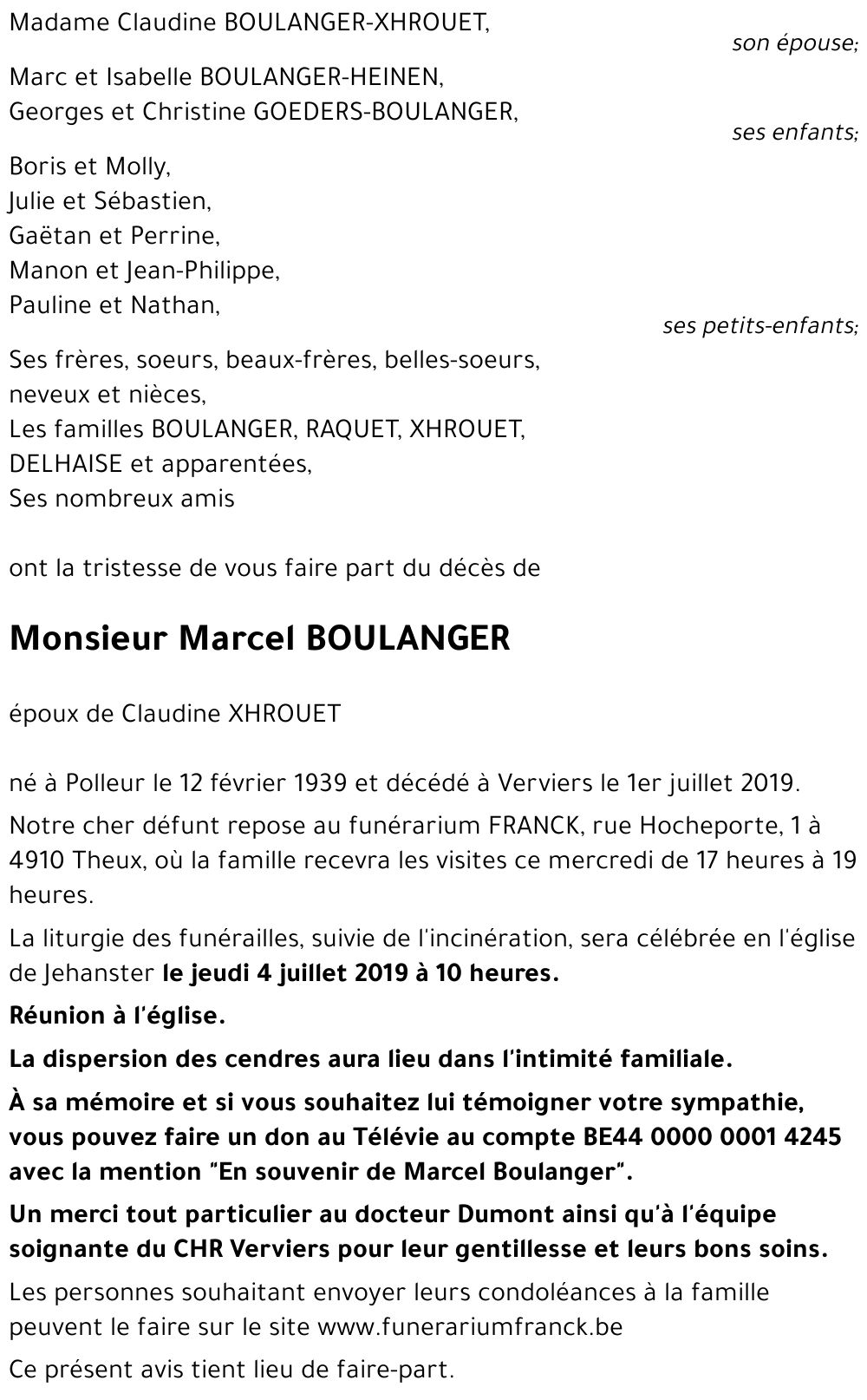Marcel BOULANGER
