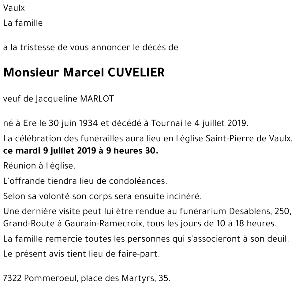 Marcel CUVELIER