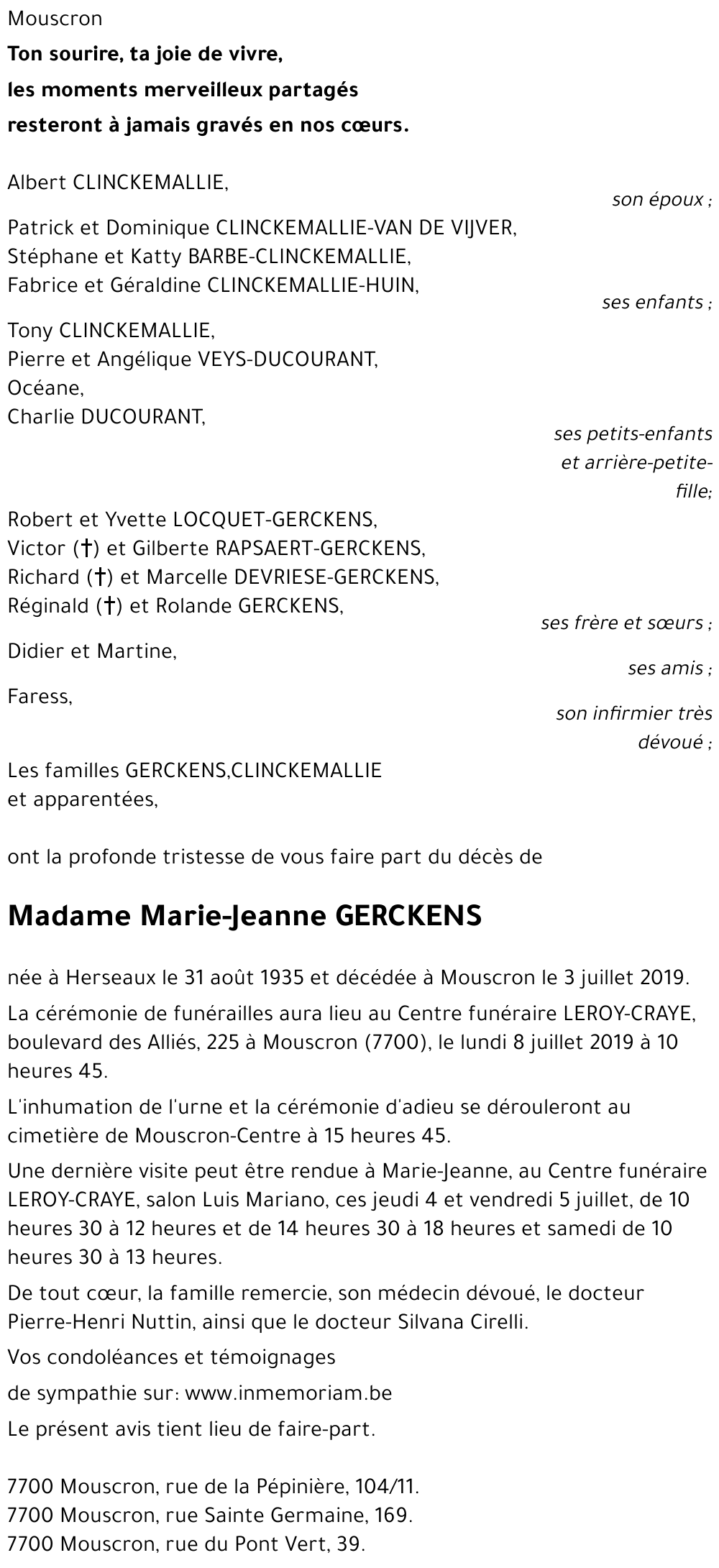 Marie-Jeanne GERCKENS