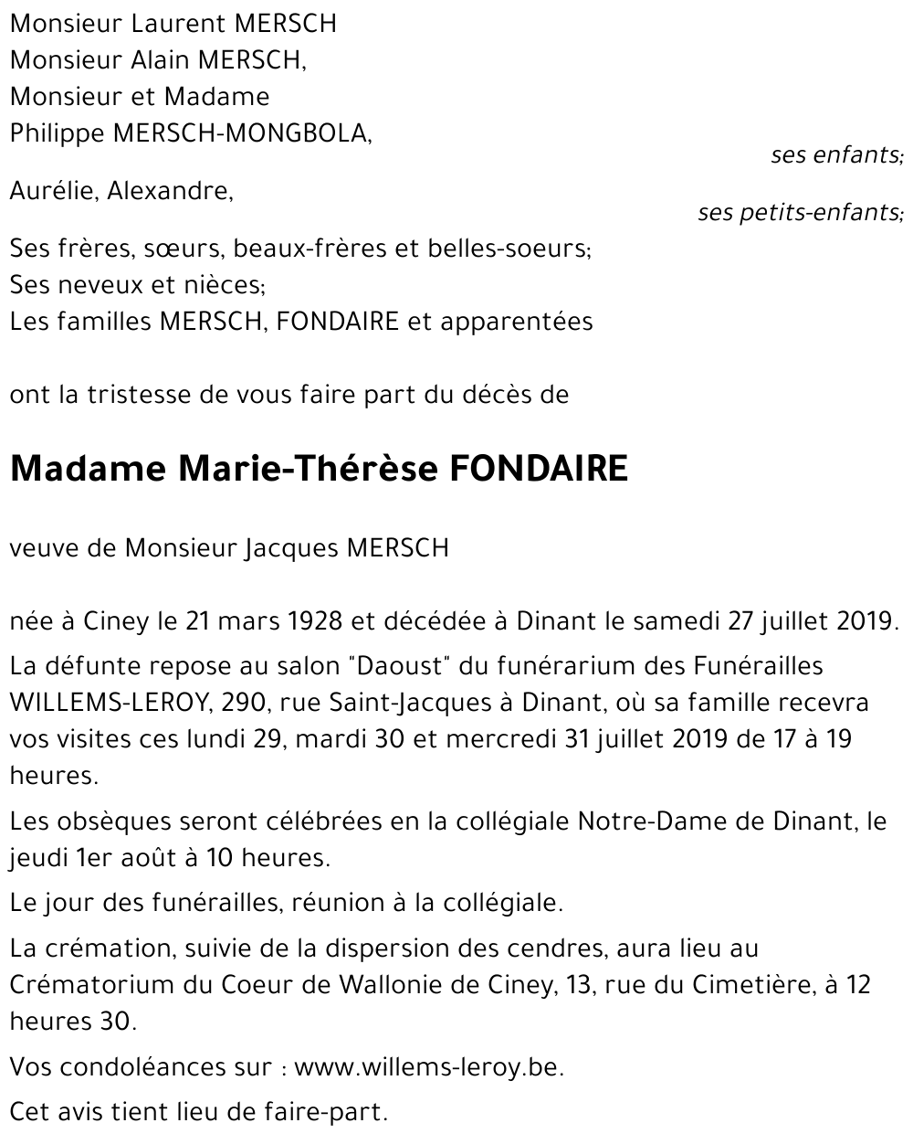 Marie-Thérèse FONDAIRE