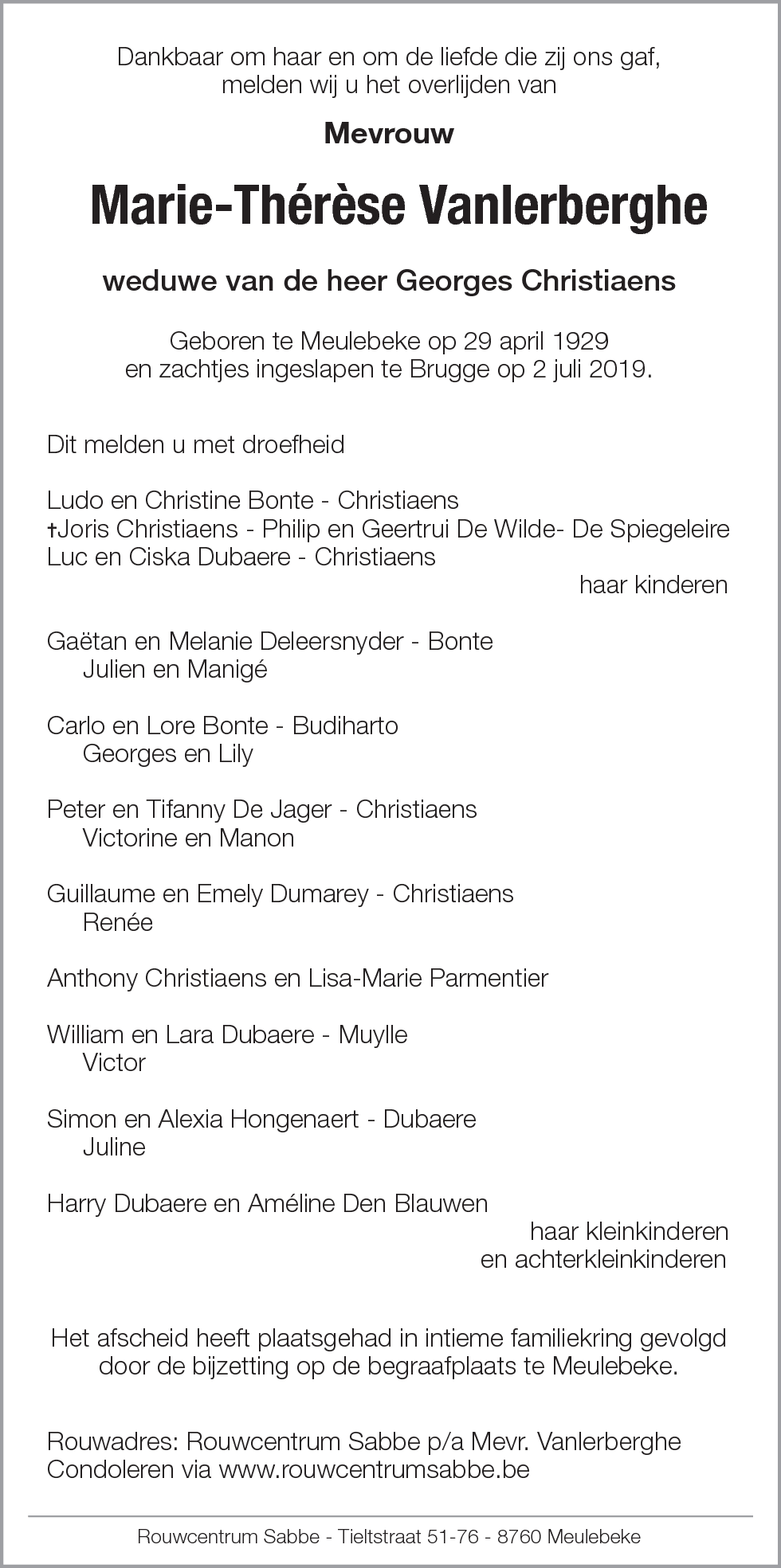 Marie-Thérèse Vanlerberghe