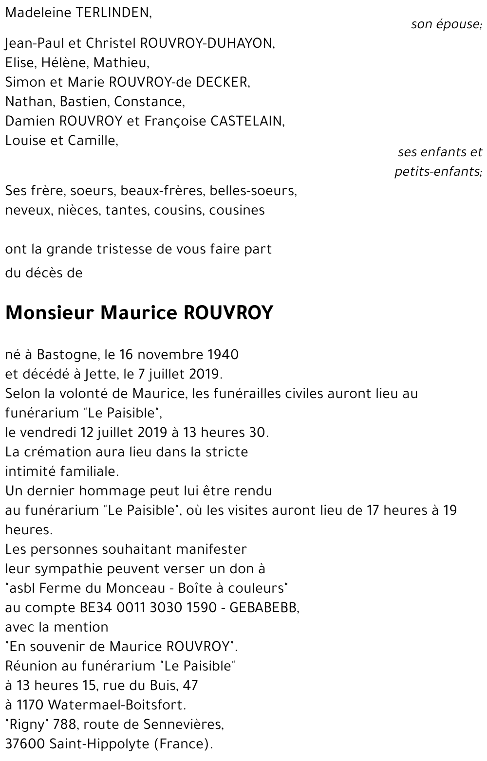 Maurice ROUVROY
