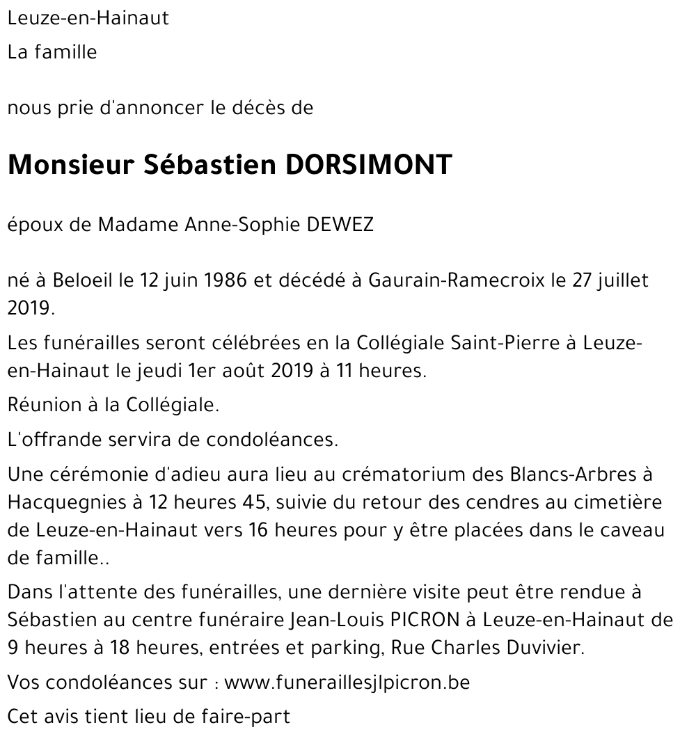 Sébastien DORSIMONT