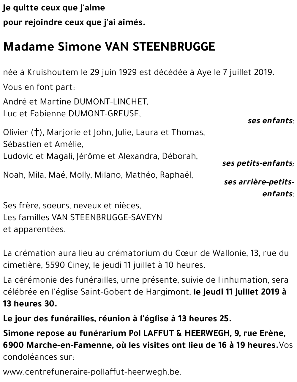 Simone VAN STEENBRUGGE