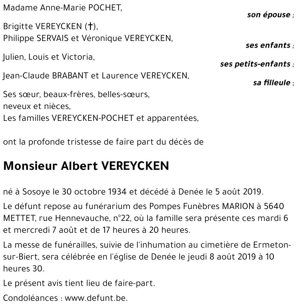 Albert VEREYCKEN