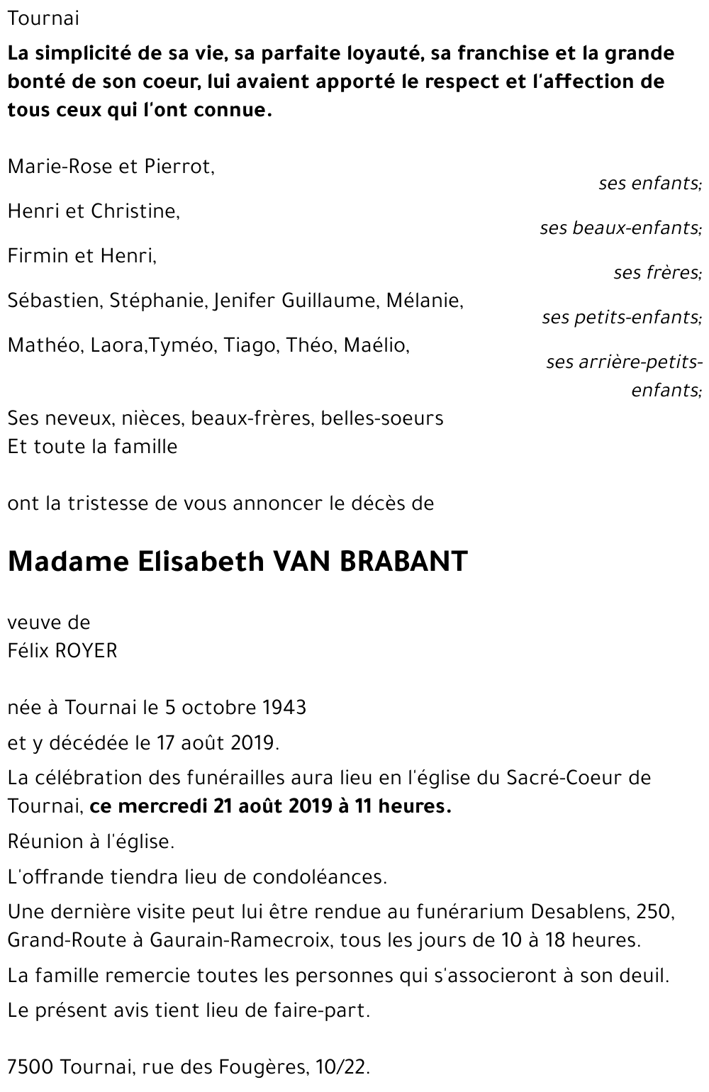 Elisabeth VAN BRABANT