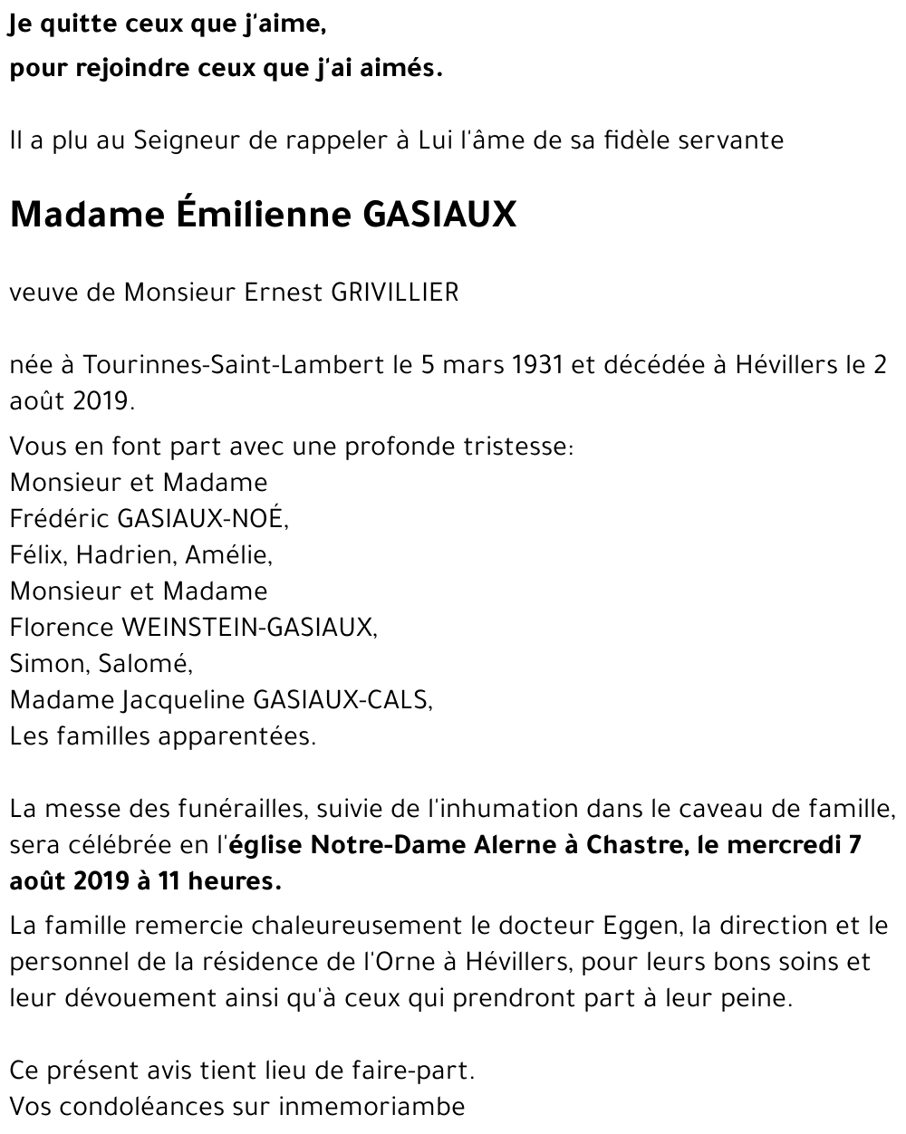 Émilienne GASIAUX