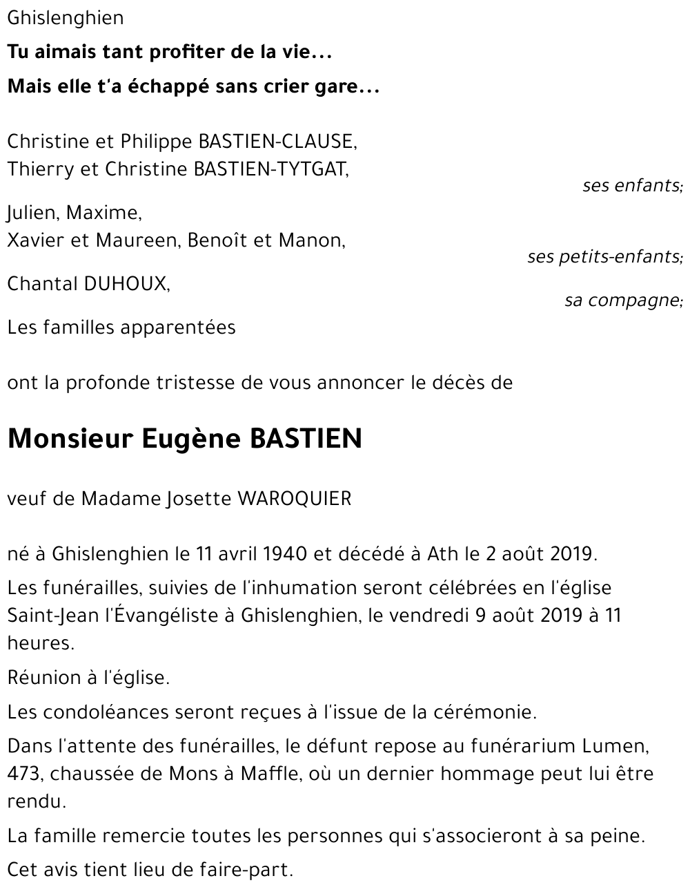 Eugène BASTIEN