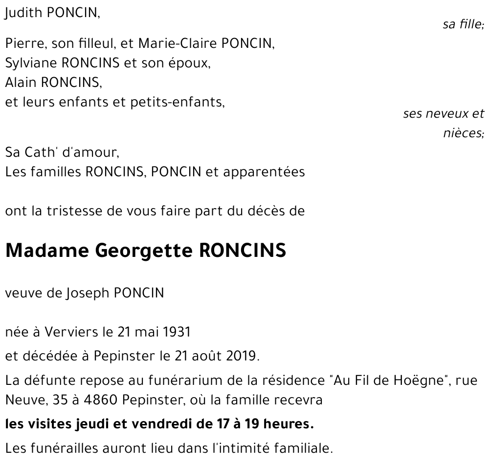 Georgette RONCINS