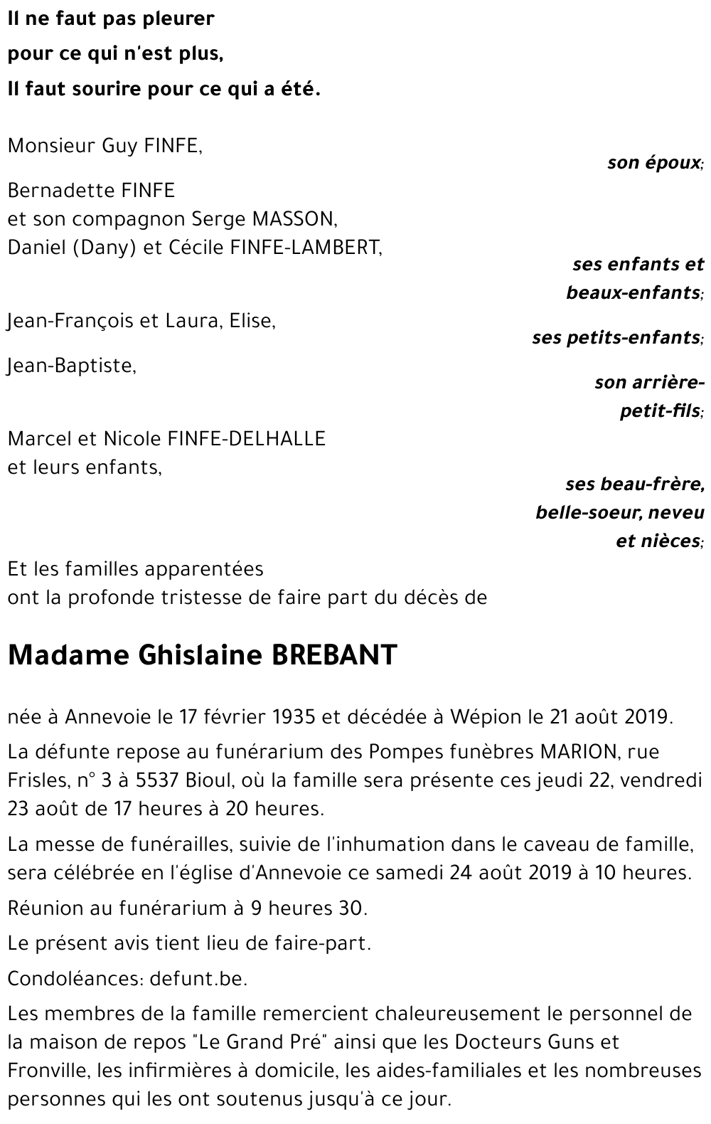 Ghislaine BREBANT