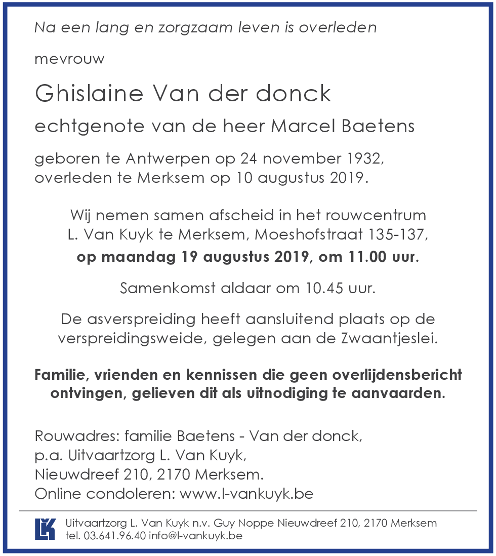 Ghislaine Van der donck