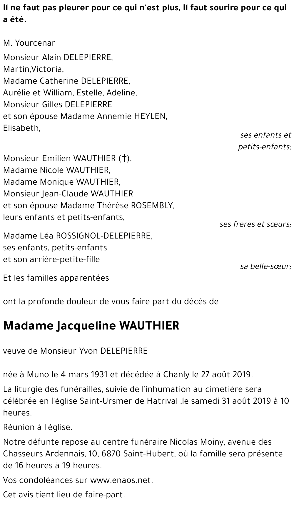 Jacqueline WAUTHIER
