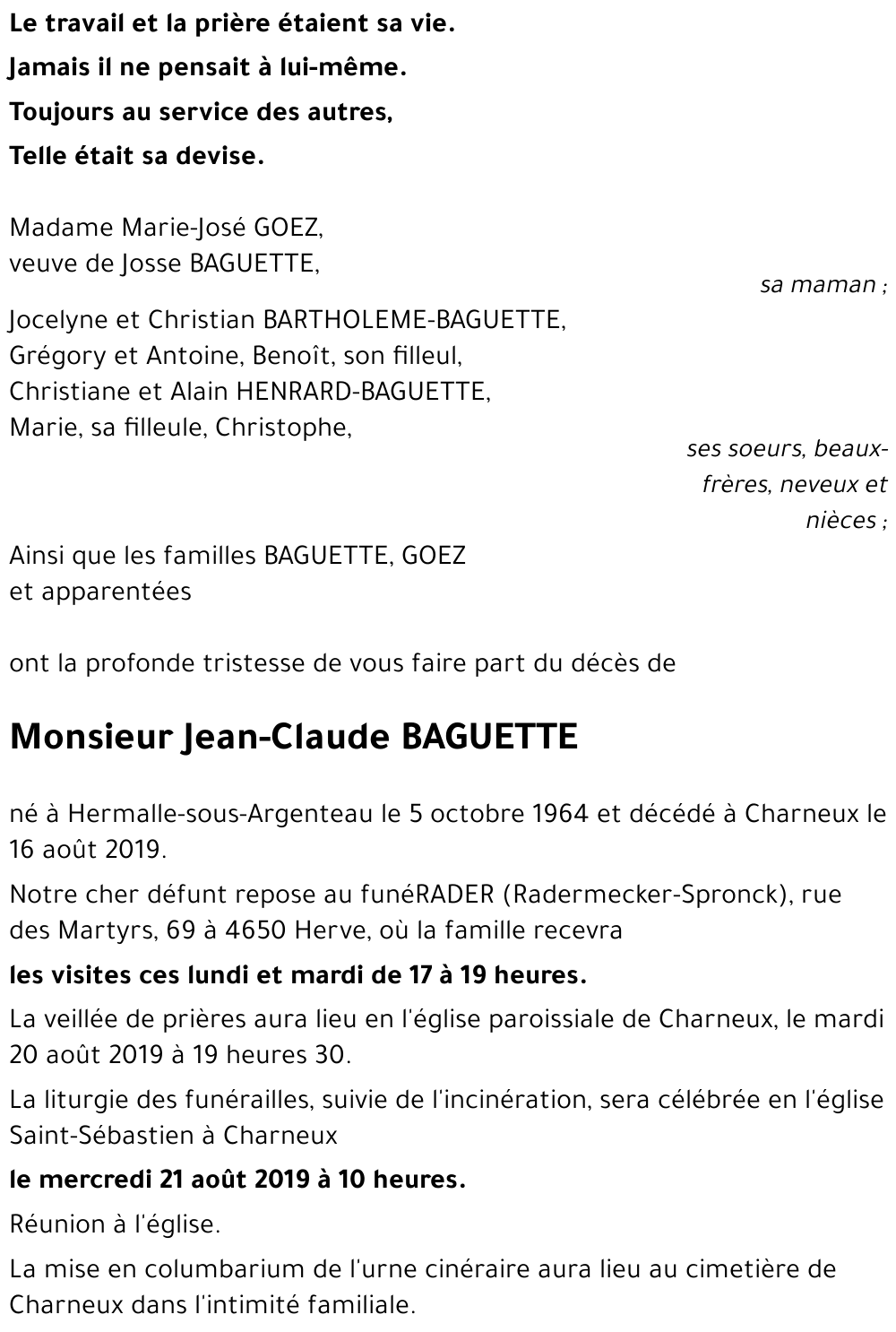 Jean-Claude BAGUETTE